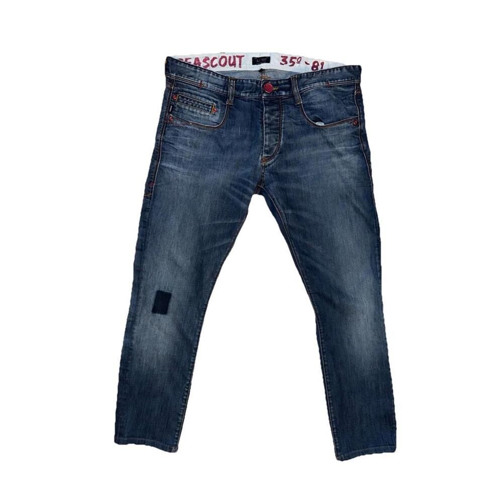 Armani Jeans Mens J35 Seascout Extra slim Fit Button Fly Sz 33 Painted Metal